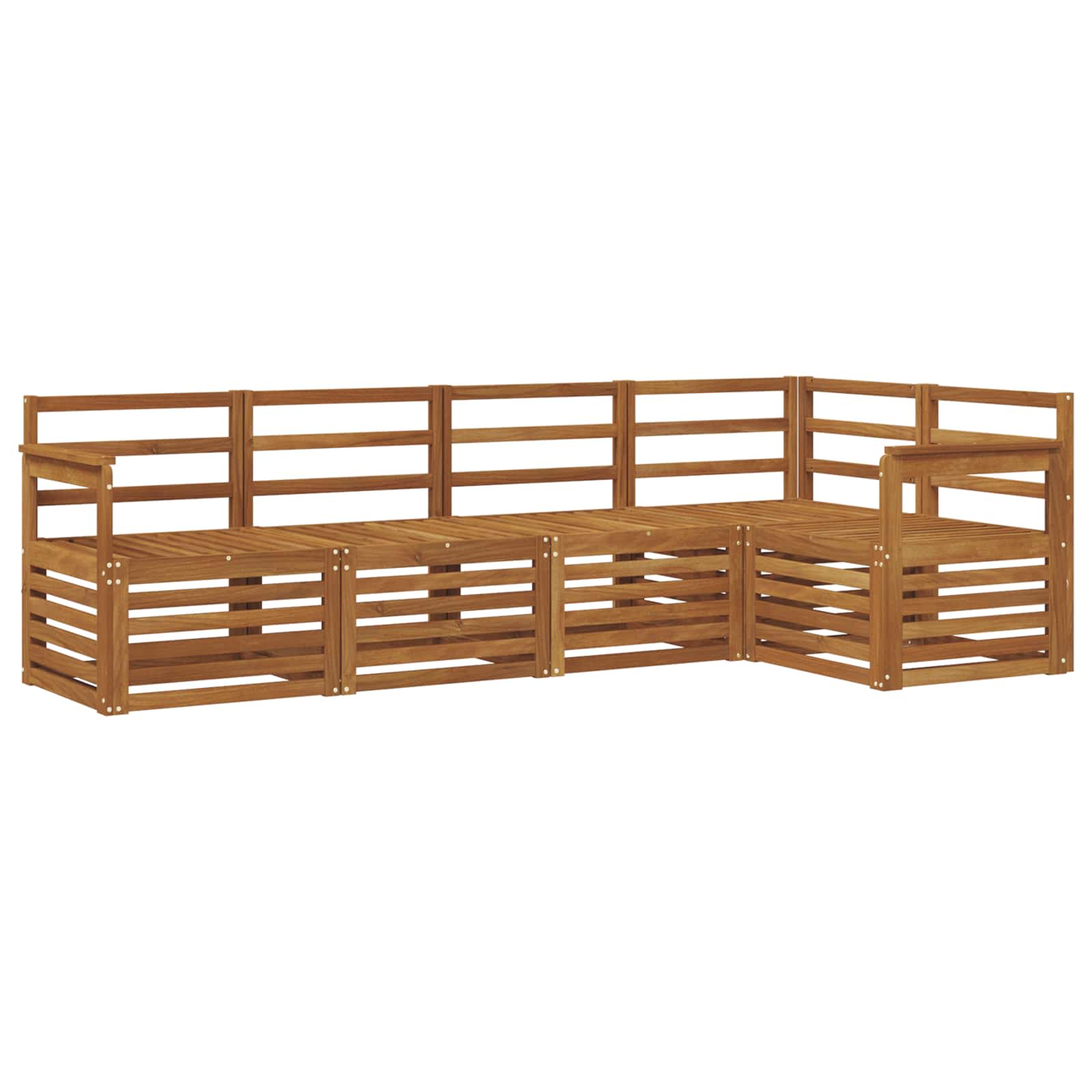 Sekcijska garnitura 5 pcs Prirodna Čvrsto drvo akacije