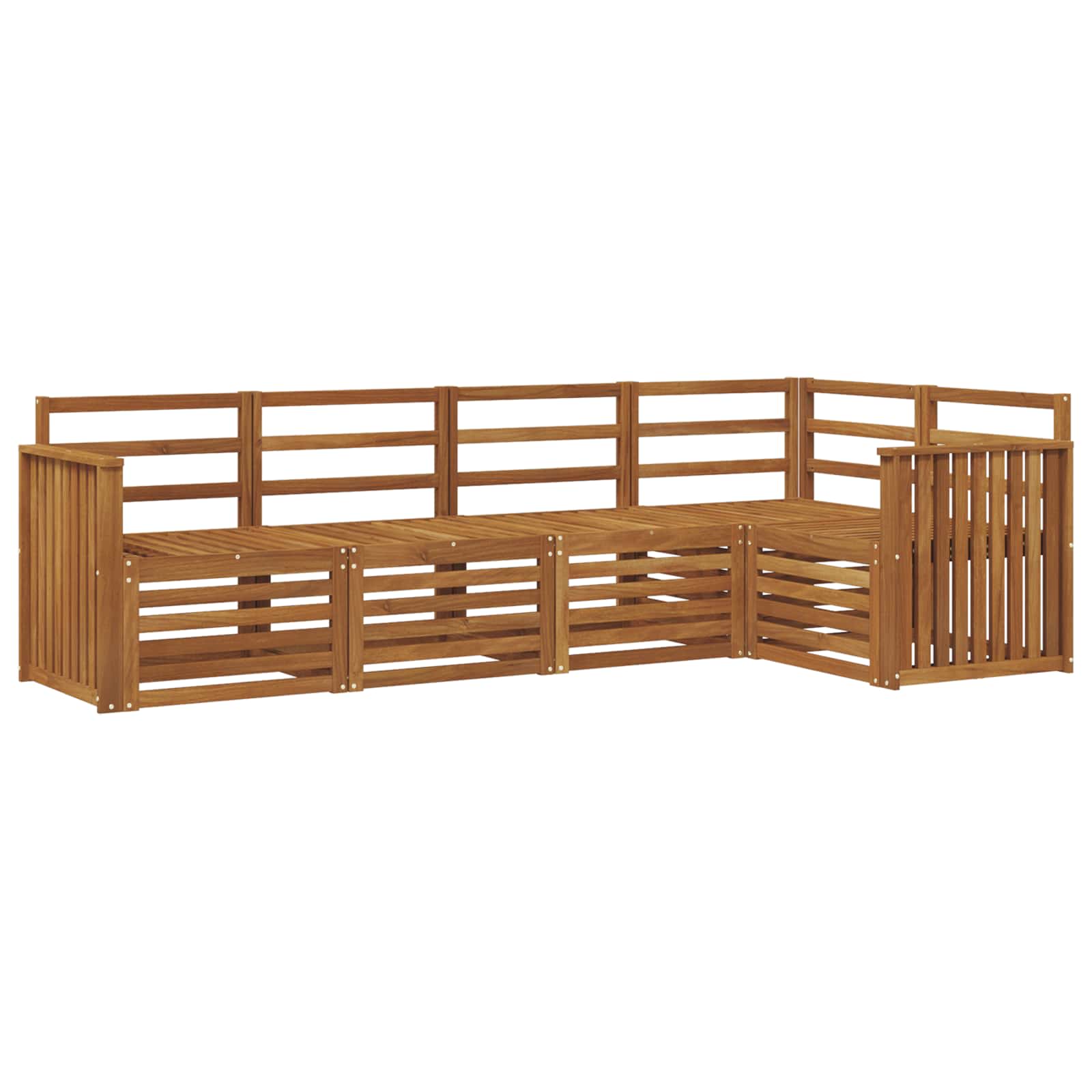 Sekcijska garnitura 5 pcs Prirodna Čvrsto drvo akacije