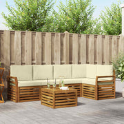 Set vanjskih sofa 6 kom. Prirodna i krem Poliester