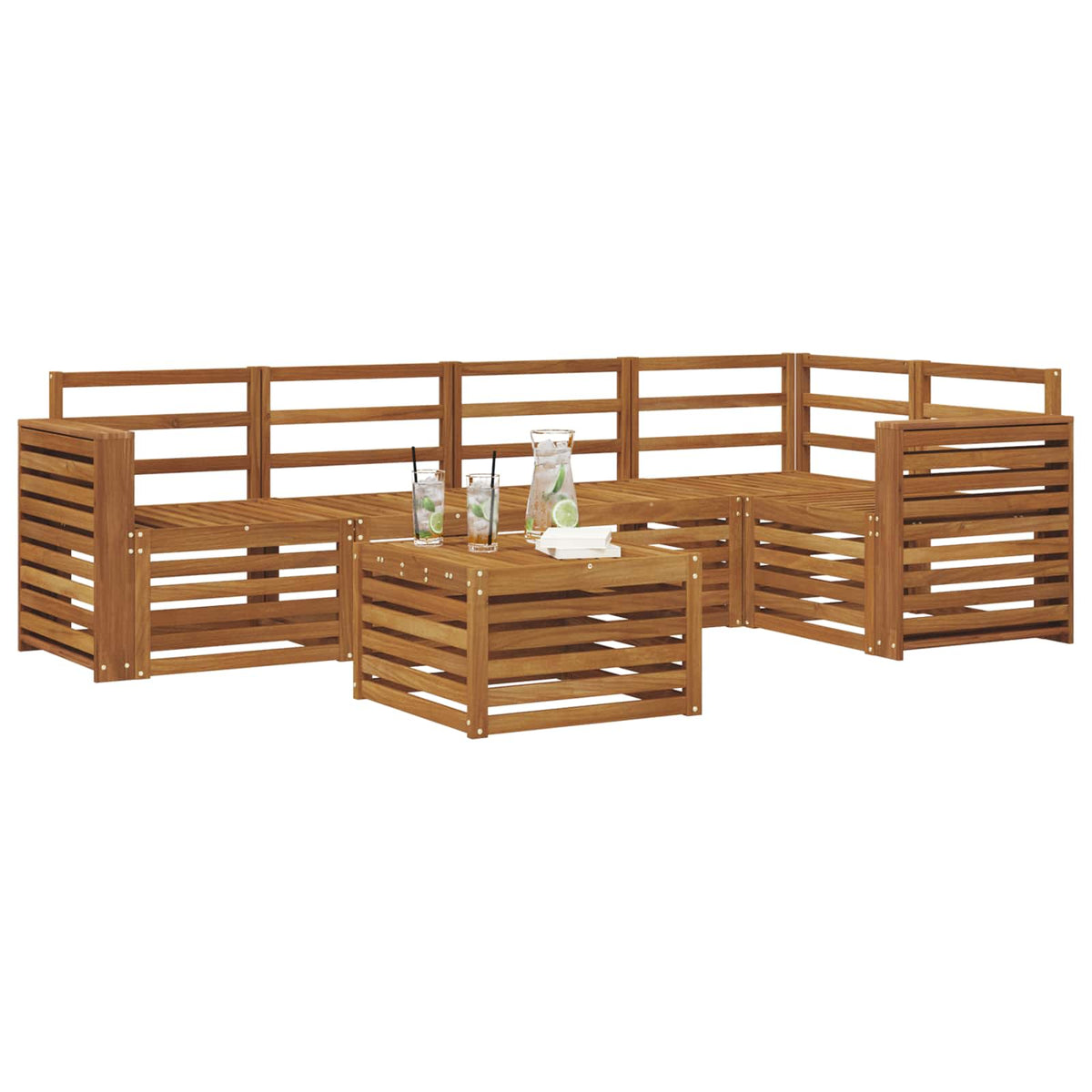 Set vanjskih sofa 6 kom. Prirodna Poliester