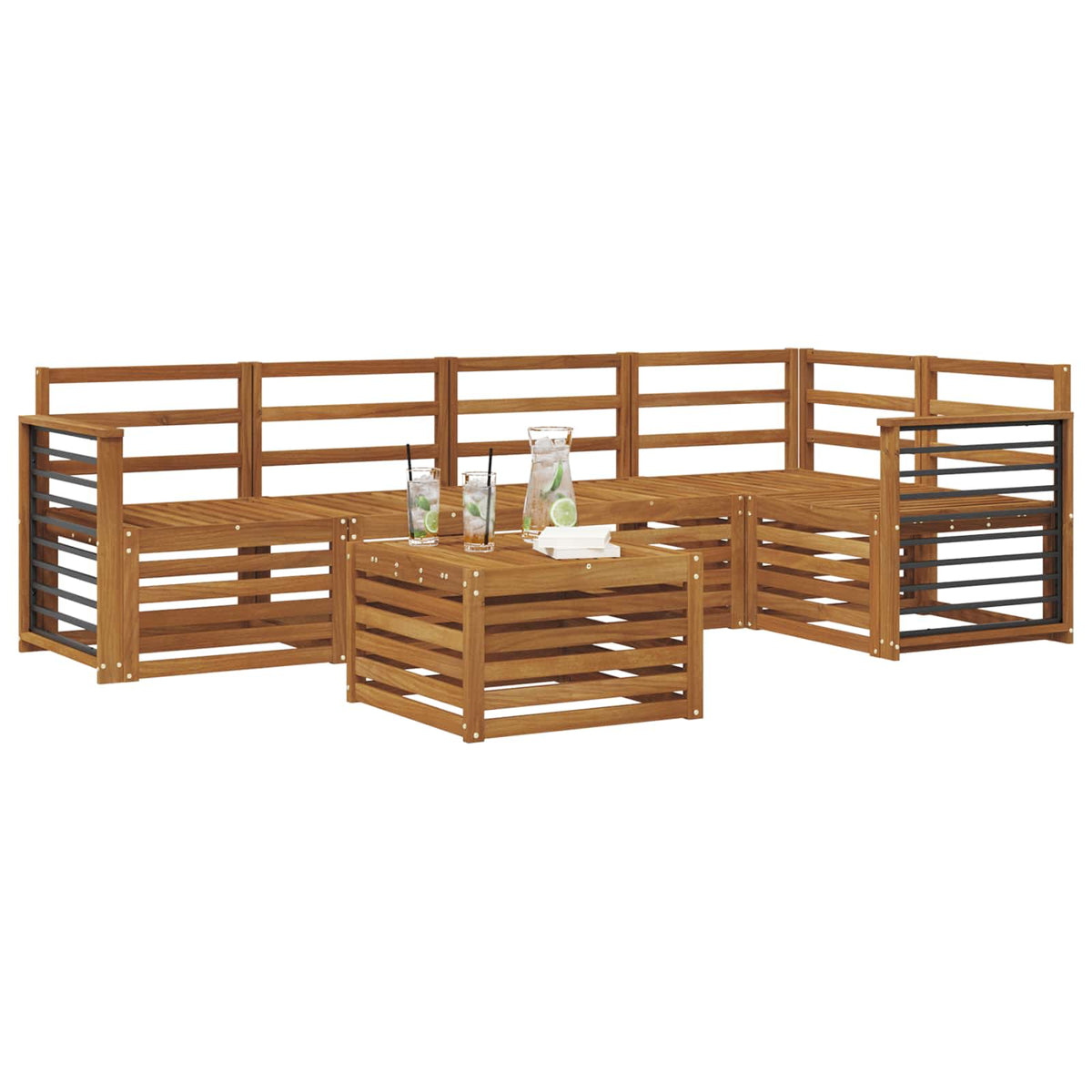 Set vanjskih sofa 6 kom. Prirodna Poliester