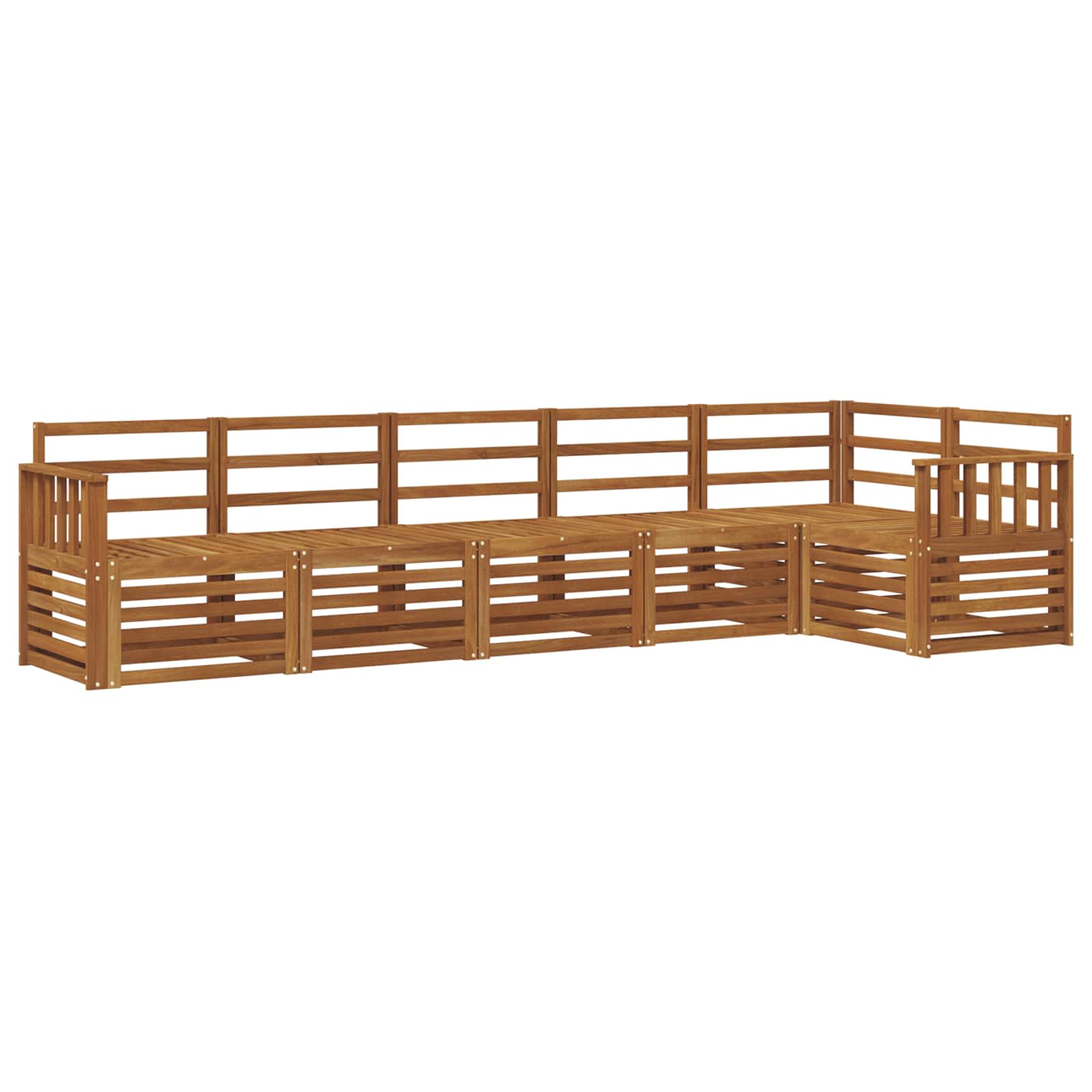 Sekcijska garnitura 6 pcs Prirodna Čvrsto drvo akacije