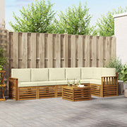 Set vanjskih sofa 7 kom. Prirodna i krem Poliester