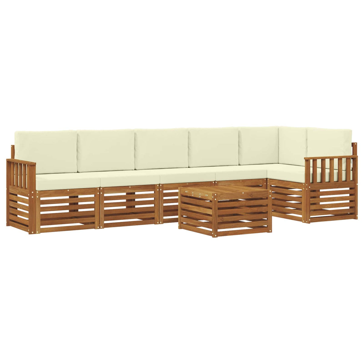 Set vanjskih sofa 7 kom. Prirodna i krem Poliester