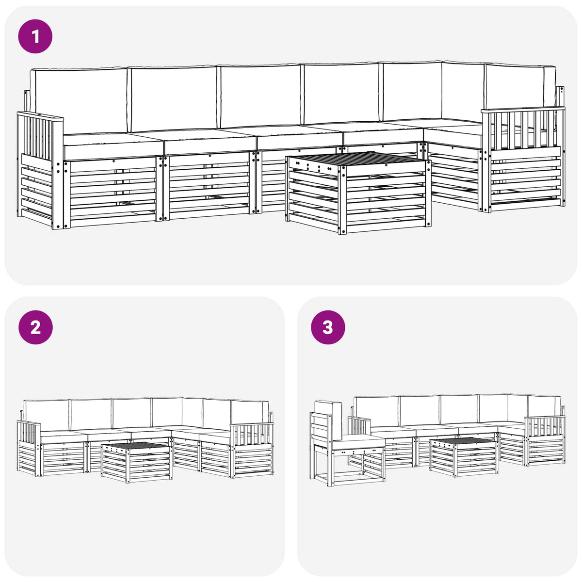 Set vanjskih sofa 7 kom. Prirodna i bež Poliester