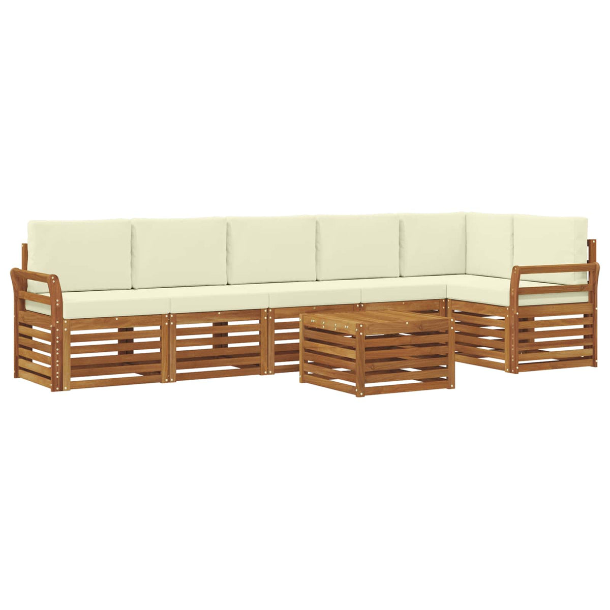 Set vanjskih sofa 7 kom. Prirodna i krem Poliester