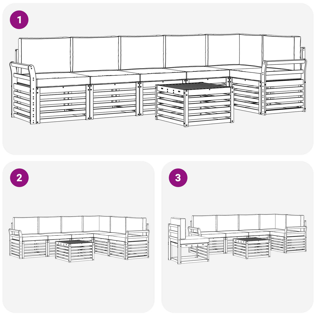 Set vanjskih sofa 7 kom. Prirodna i krem Poliester