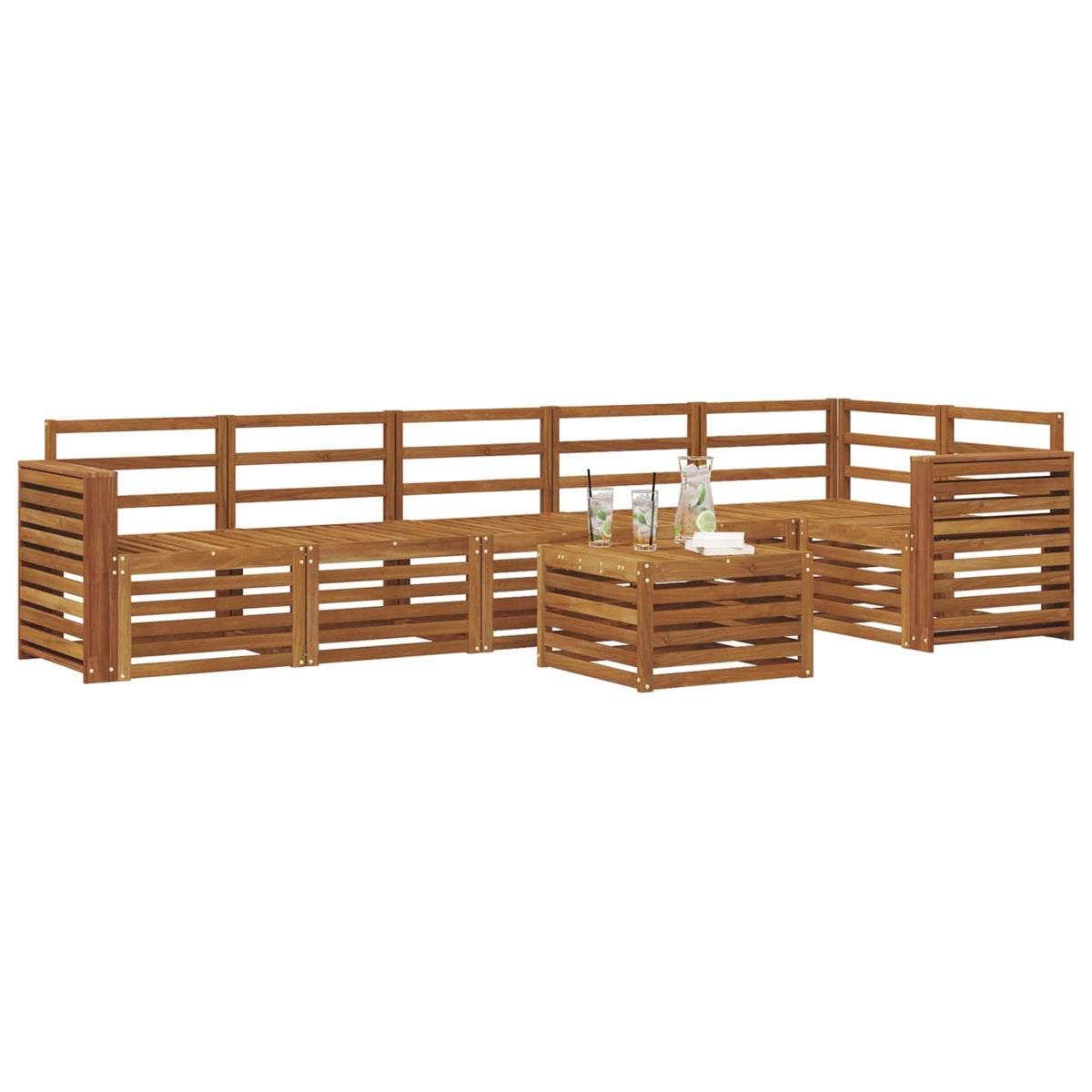 Set vanjskih sofa 7 kom. Prirodna Poliester
