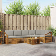 Set vanjskih sofa 7 kom. Prirodna i svijetlo siva Poliester