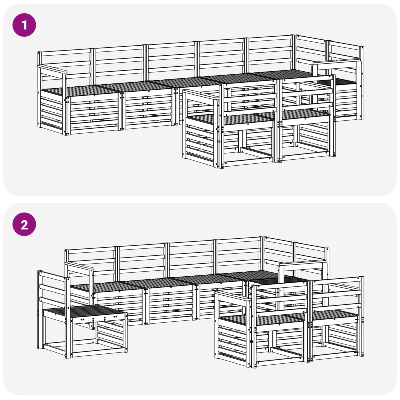 Setovi sofa 8 pcs Prirodna Čvrsto drvo akacije