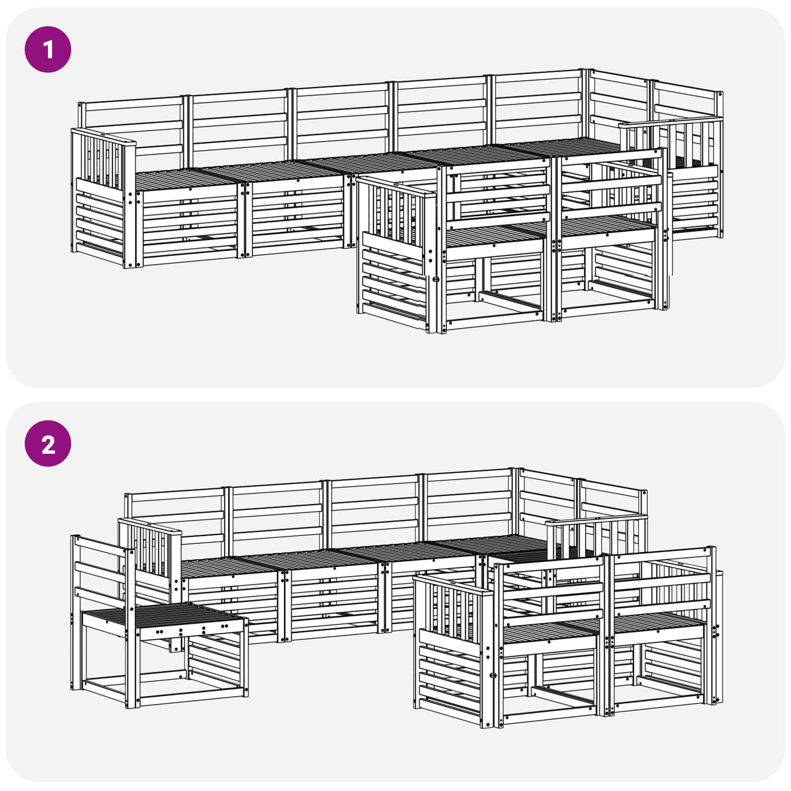 Setovi sofa 8 pcs Prirodna Čvrsto drvo akacije