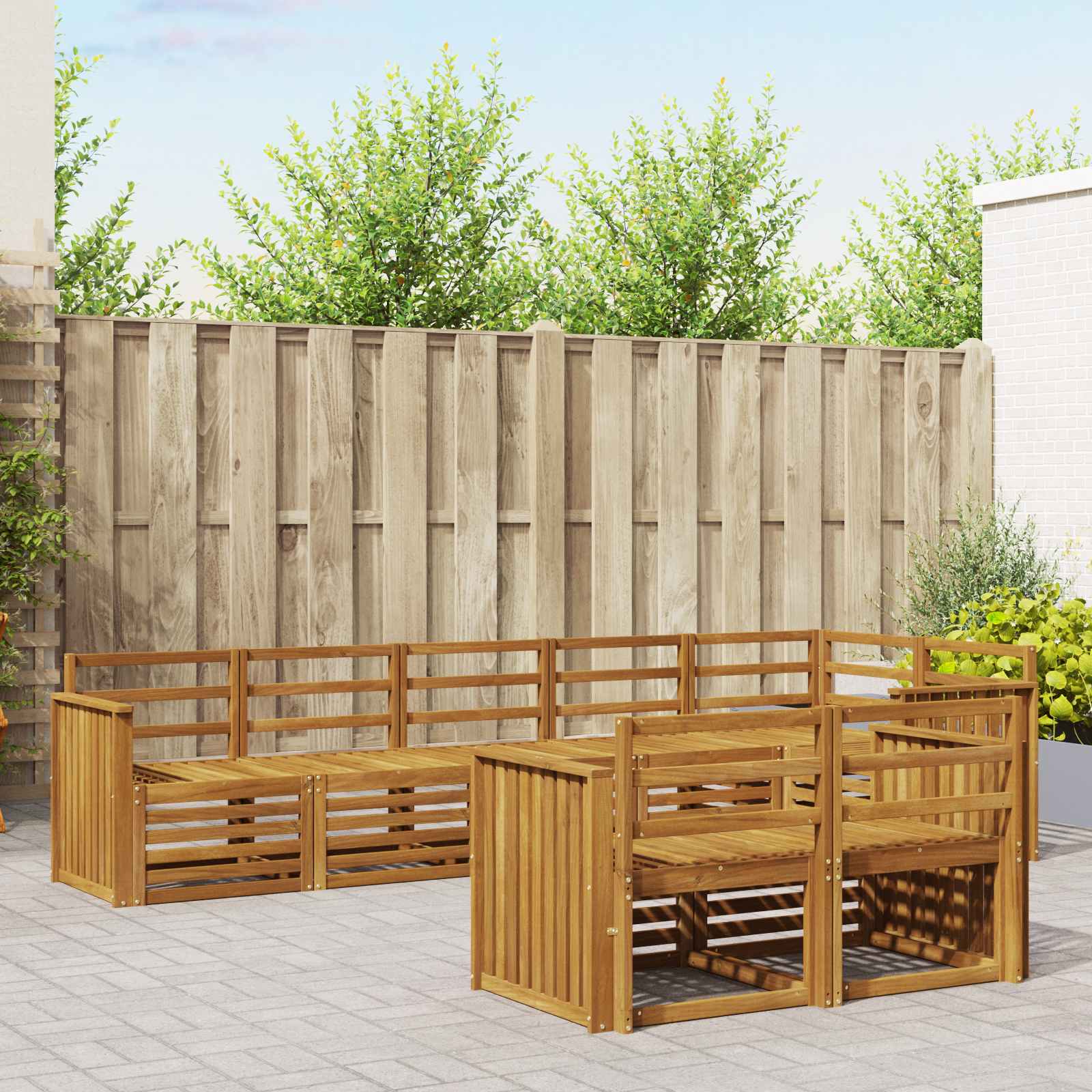 Setovi sofa 8 pcs Prirodna Čvrsto drvo akacije