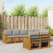 Set vanjskih sofa 8 kom. Prirodna i svijetlo siva Poliester