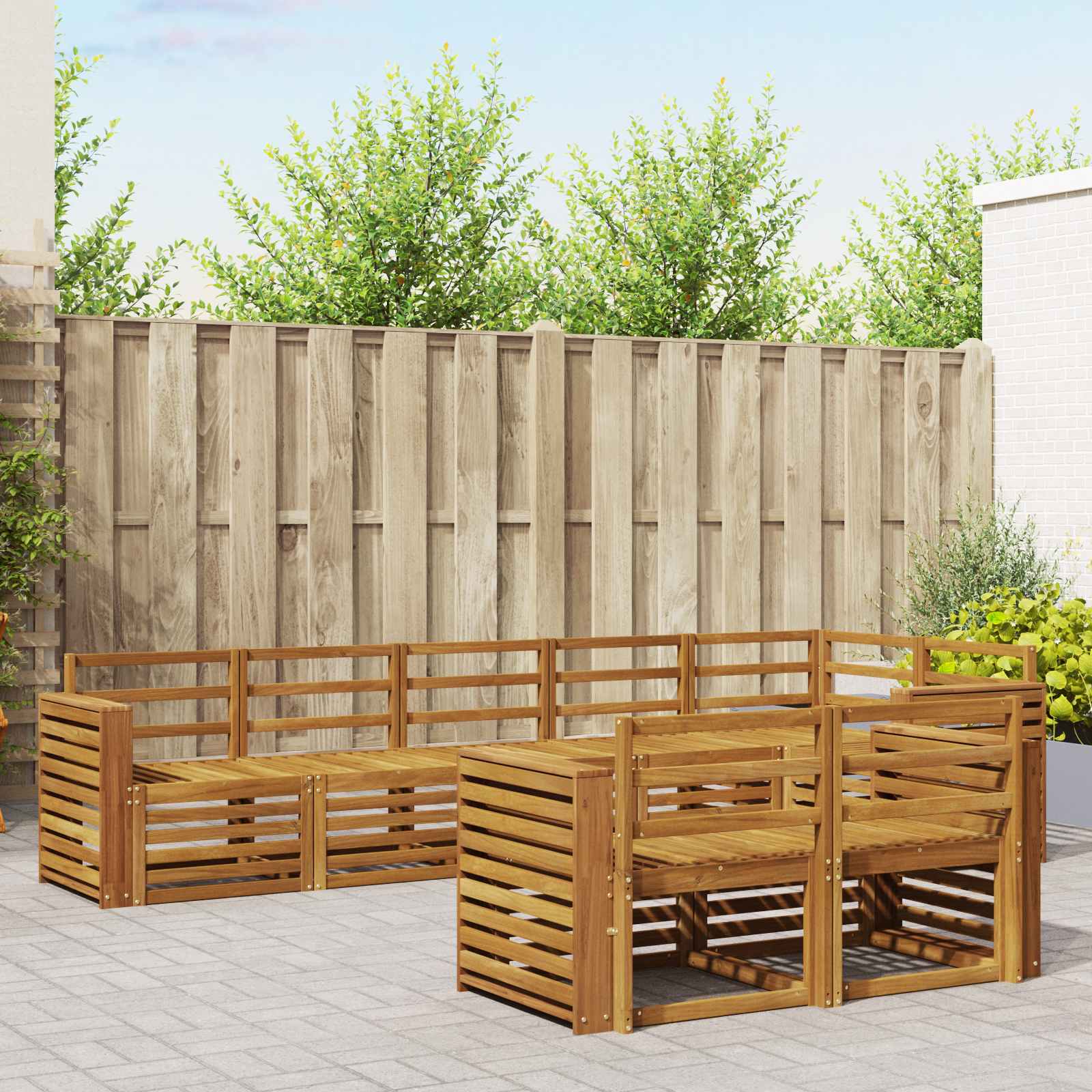 Setovi sofa 8 pcs Prirodna Čvrsto drvo akacije