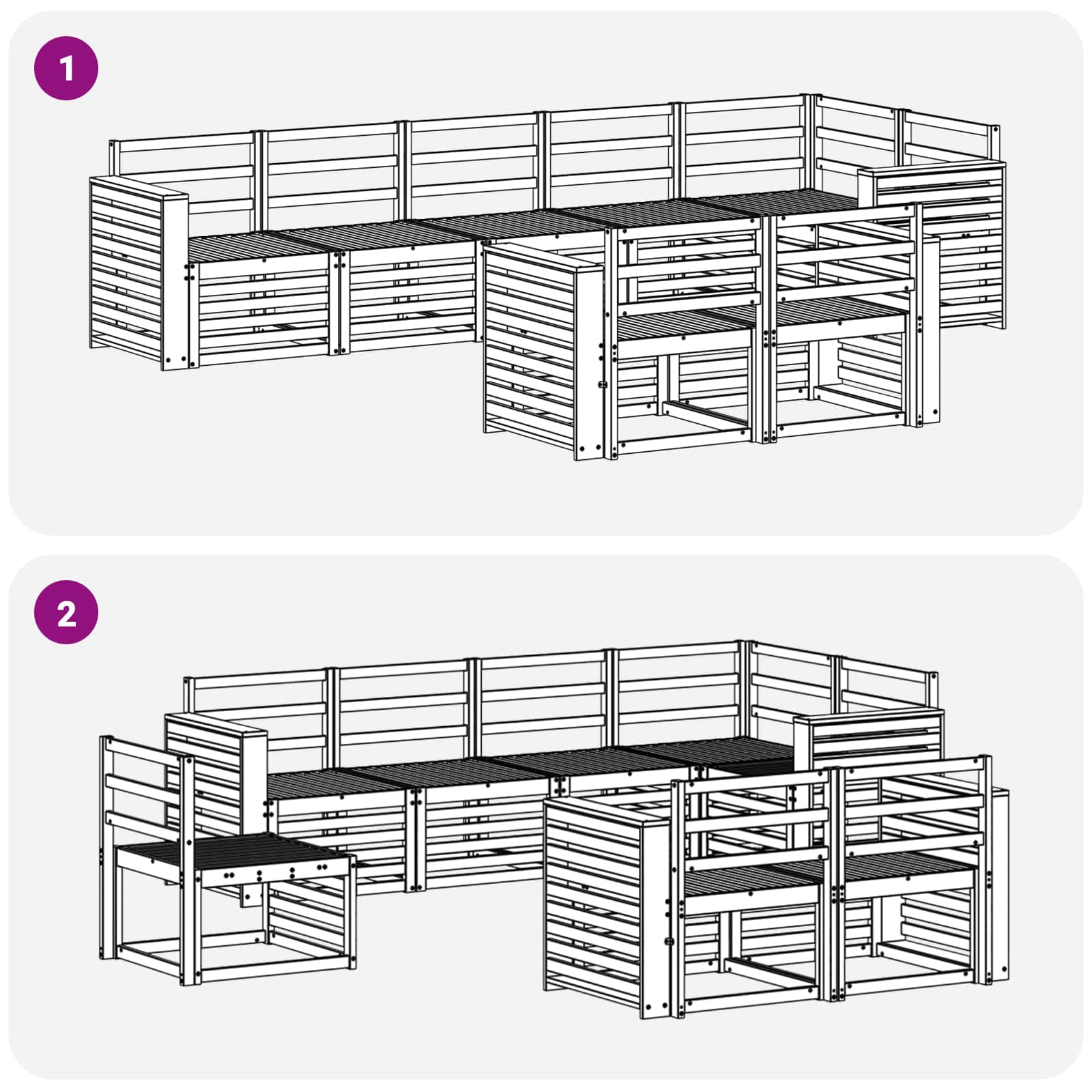 Setovi sofa 8 pcs Prirodna Čvrsto drvo akacije