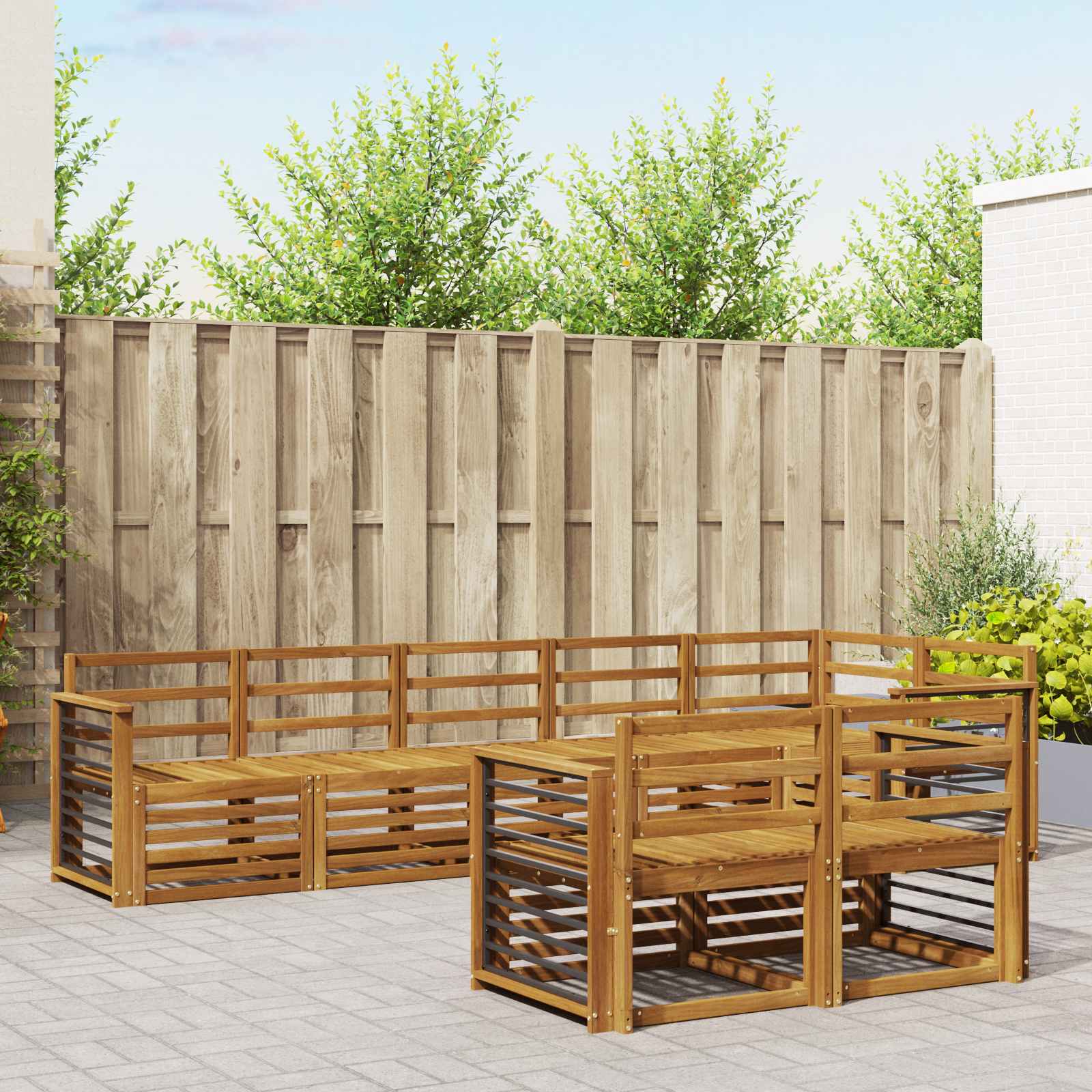 Set vanjskih sofa 8 kom. Prirodna Poliester