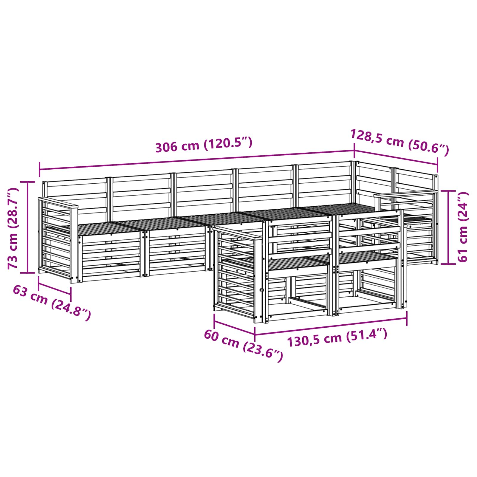Set vanjskih sofa 8 kom. Prirodna Poliester