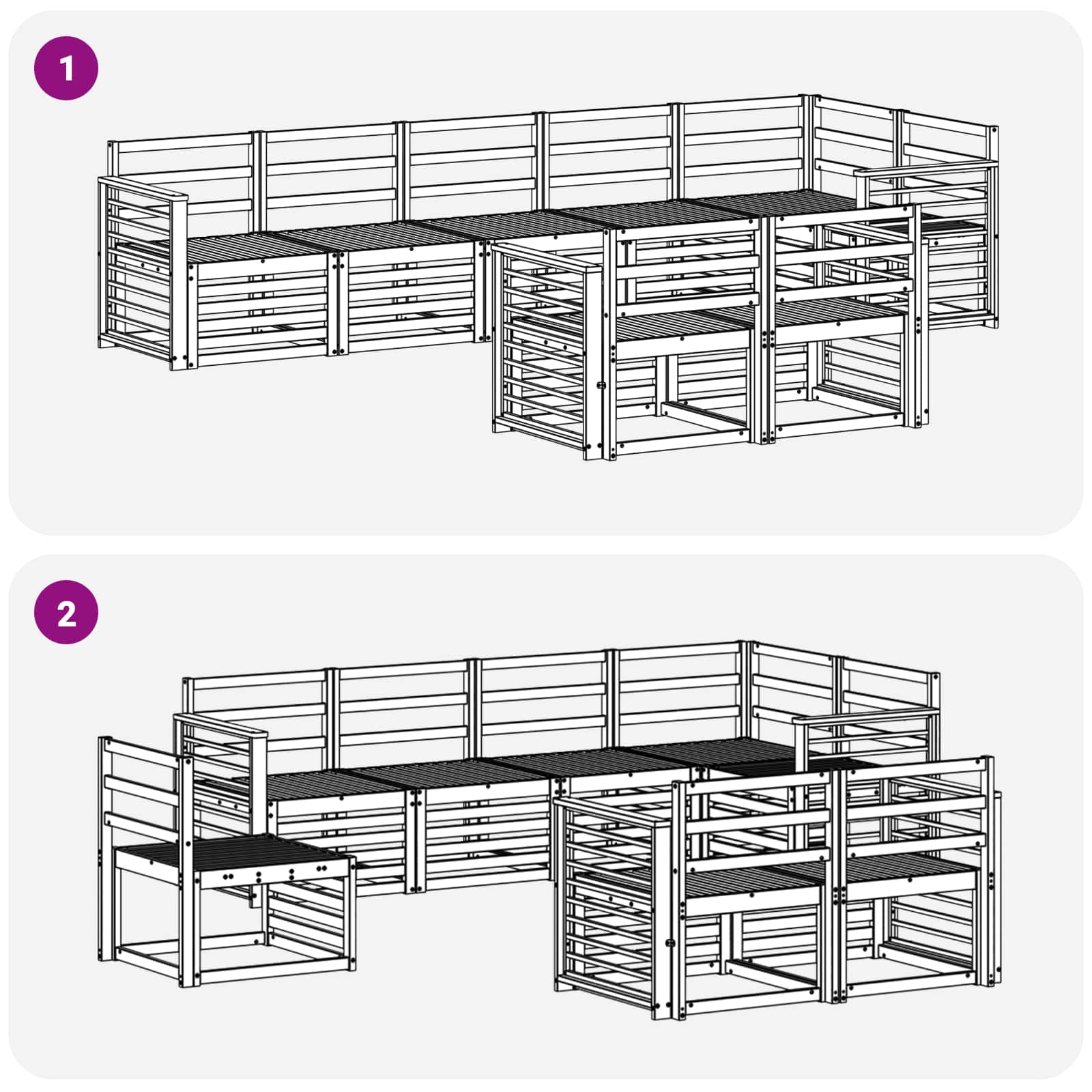 Set vanjskih sofa 8 kom. Prirodna Poliester