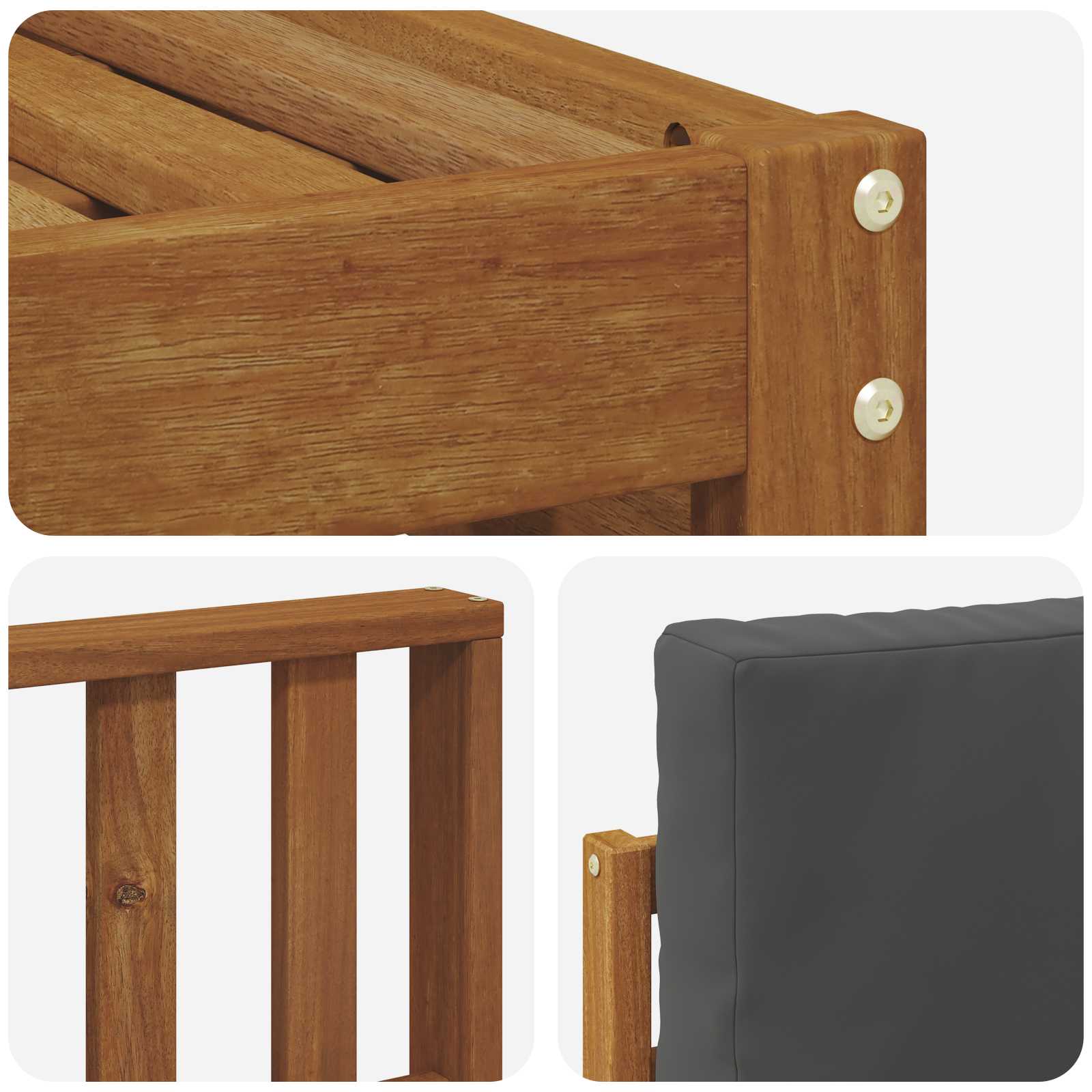 Setovi sofa 9 pcs Prirodna i antracit Čvrsto drvo akacije