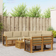 Set vanjskih sofa 9 kom. Prirodna i bež Poliester