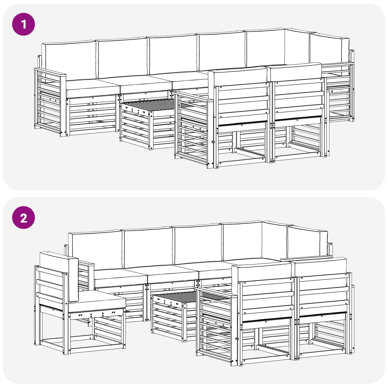 Set vanjskih sofa 9 kom. Prirodna i bež Poliester