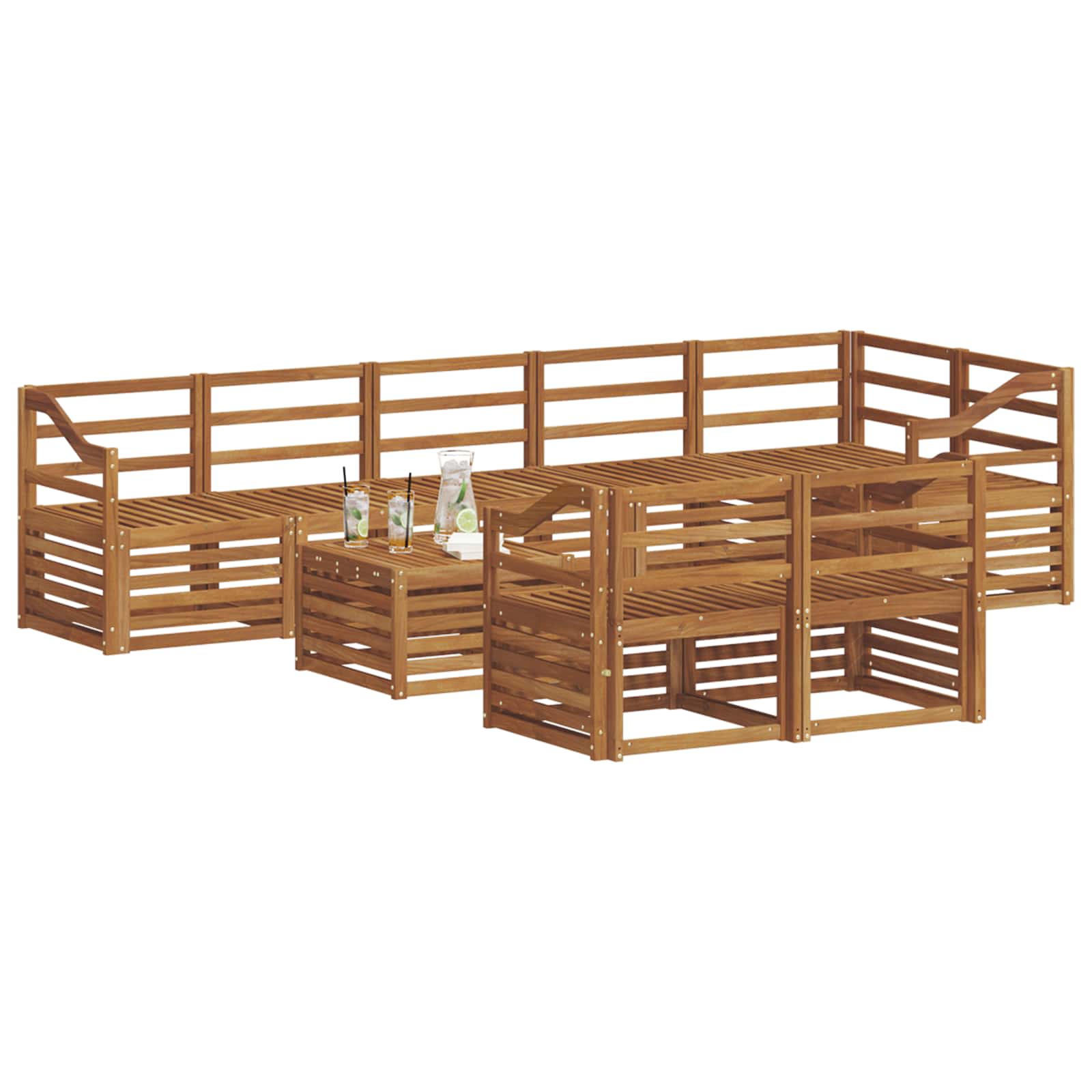 Set vanjskih sofa 9 kom. Prirodna Poliester