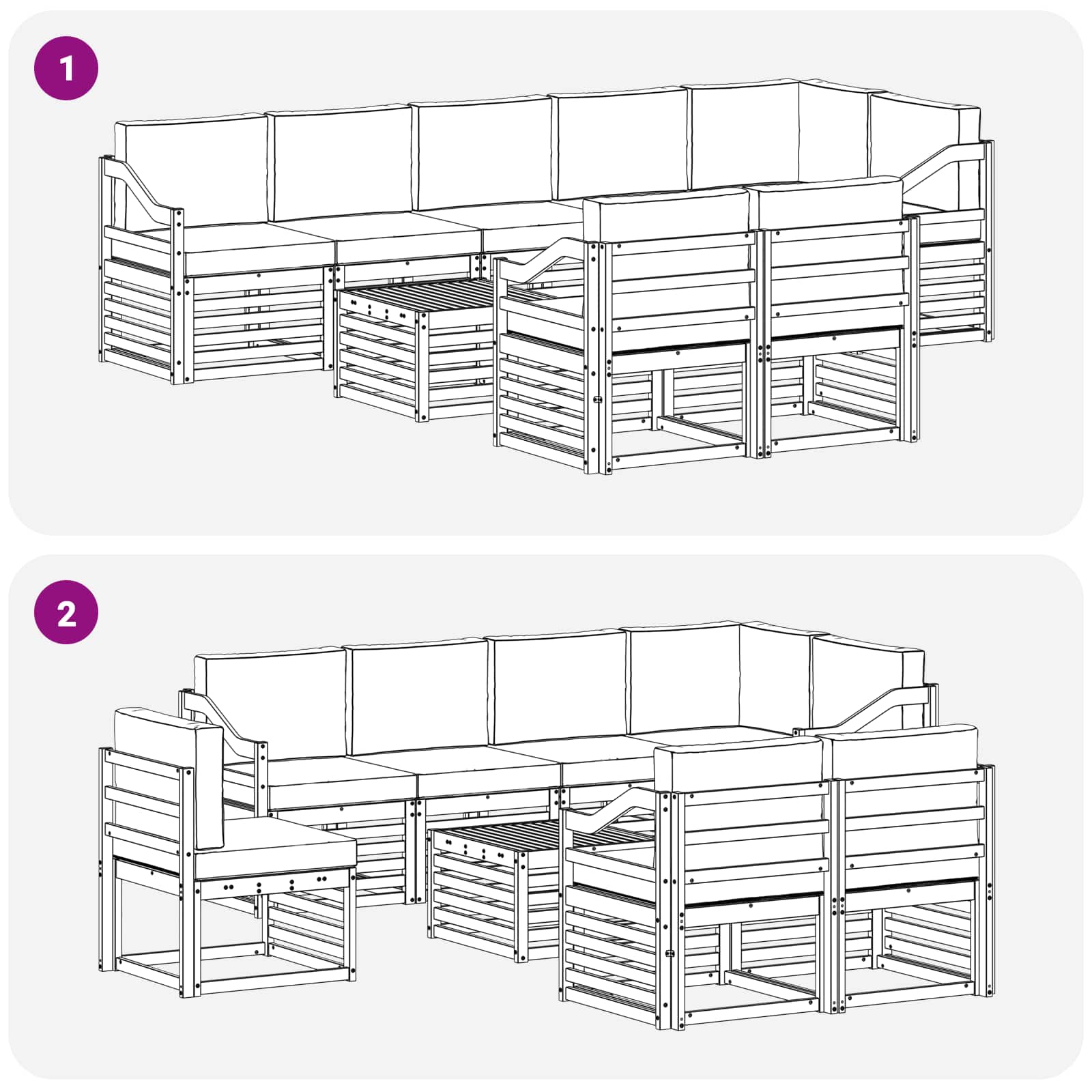 Setovi sofa s jastukom 9 pcs Prirodna i bež Čvrsto drvo akacije