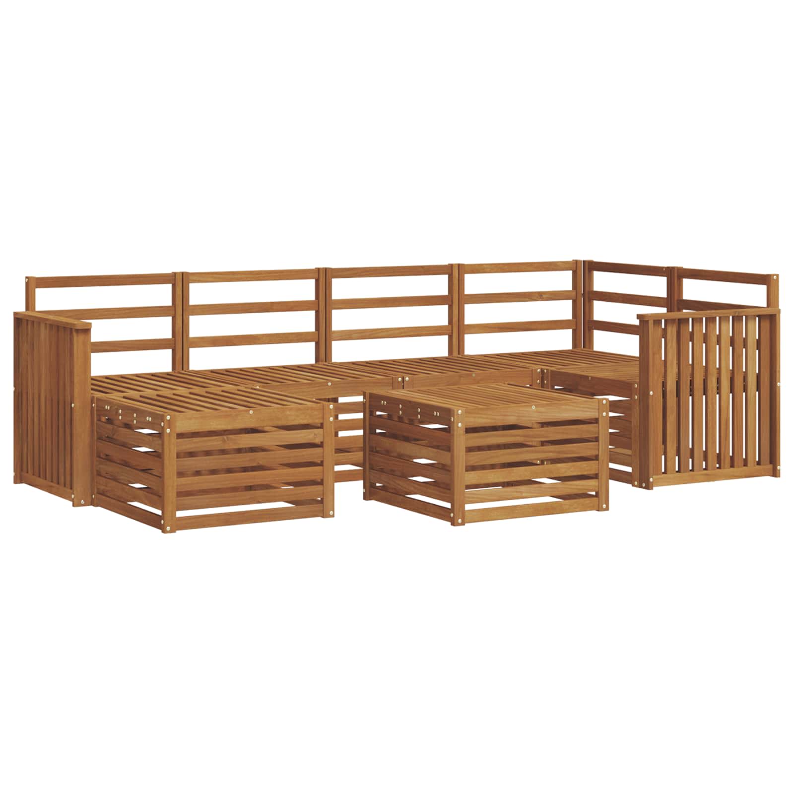 Sekcijska garnitura 7 pcs Prirodna Čvrsto drvo akacije