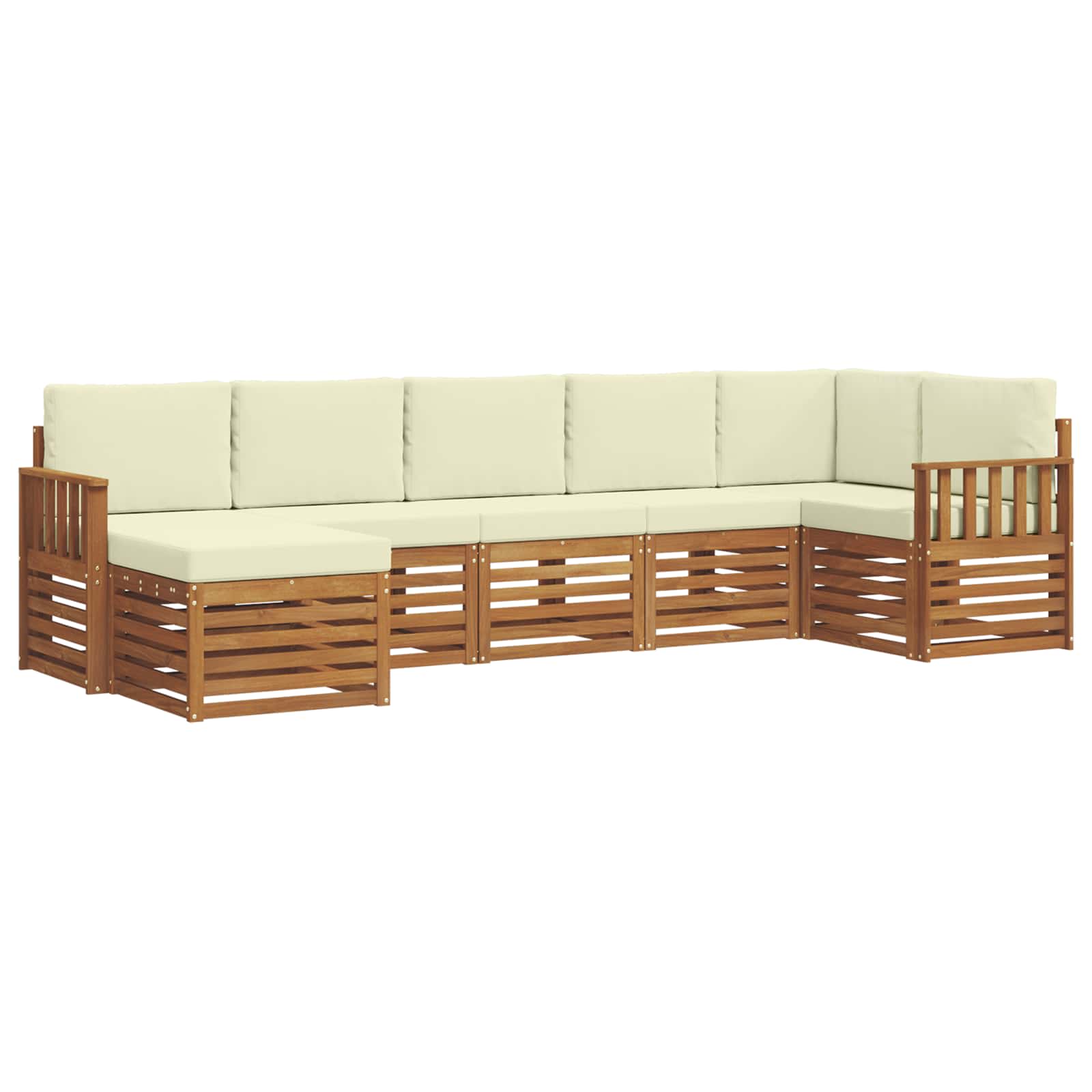 Sekcijska garnitura s jastukom 7 pcs Prirodna i krem