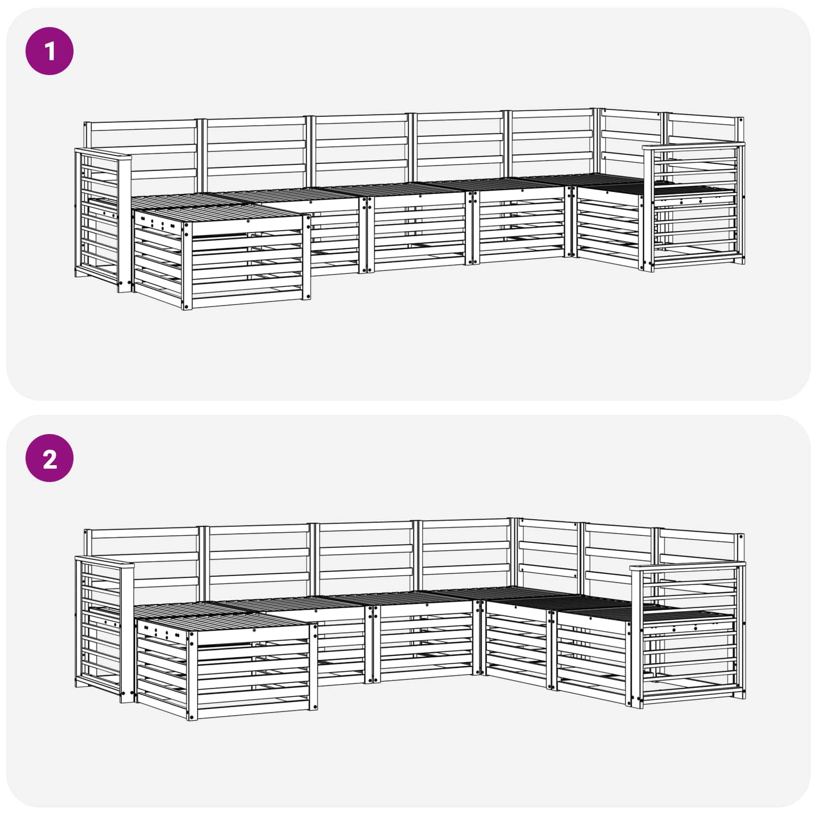 Setovi sofa 7 pcs Prirodna Čvrsto drvo akacije