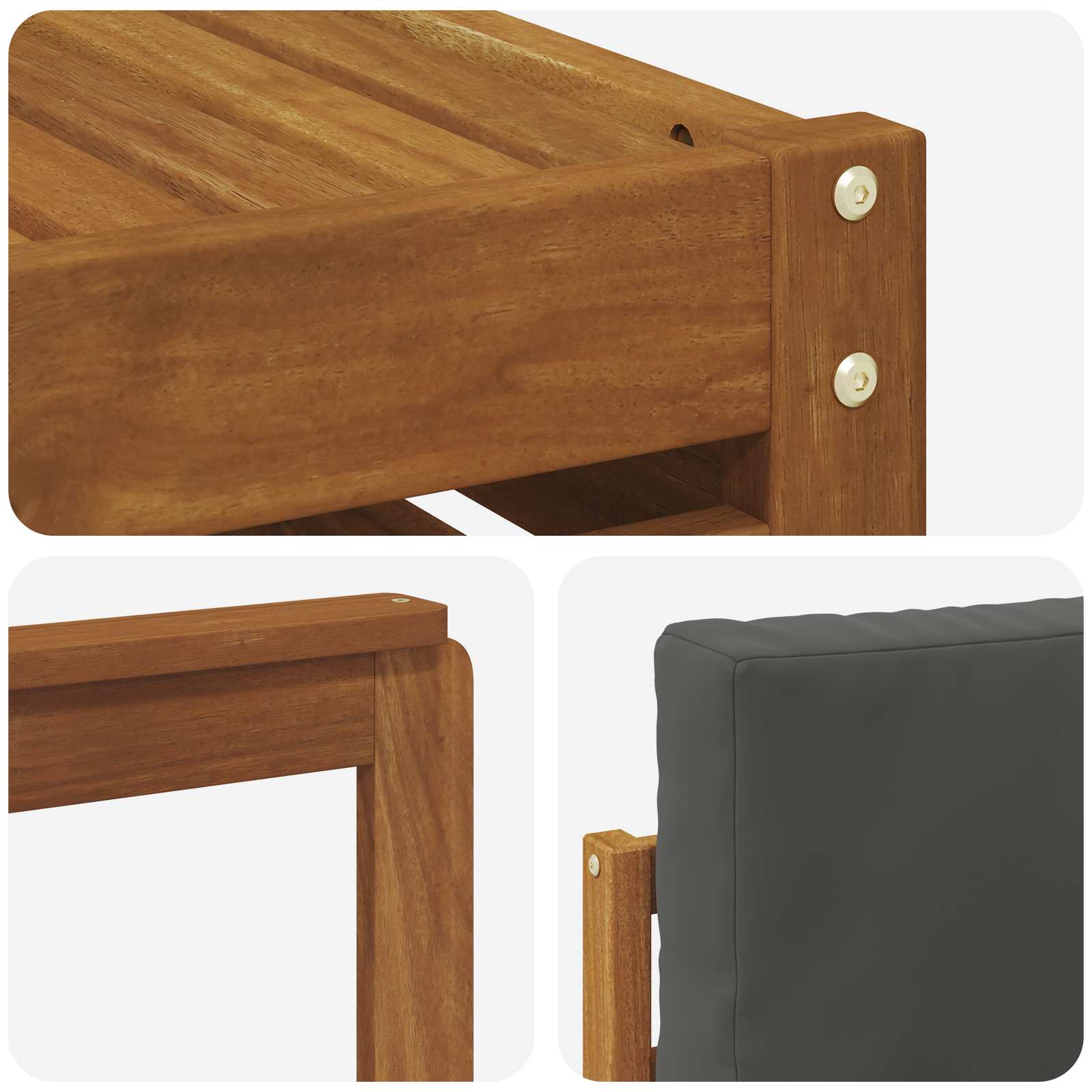 Set vanjskih sofa 8 pcs Prirodna i antracit Čvrsto drvo akacije