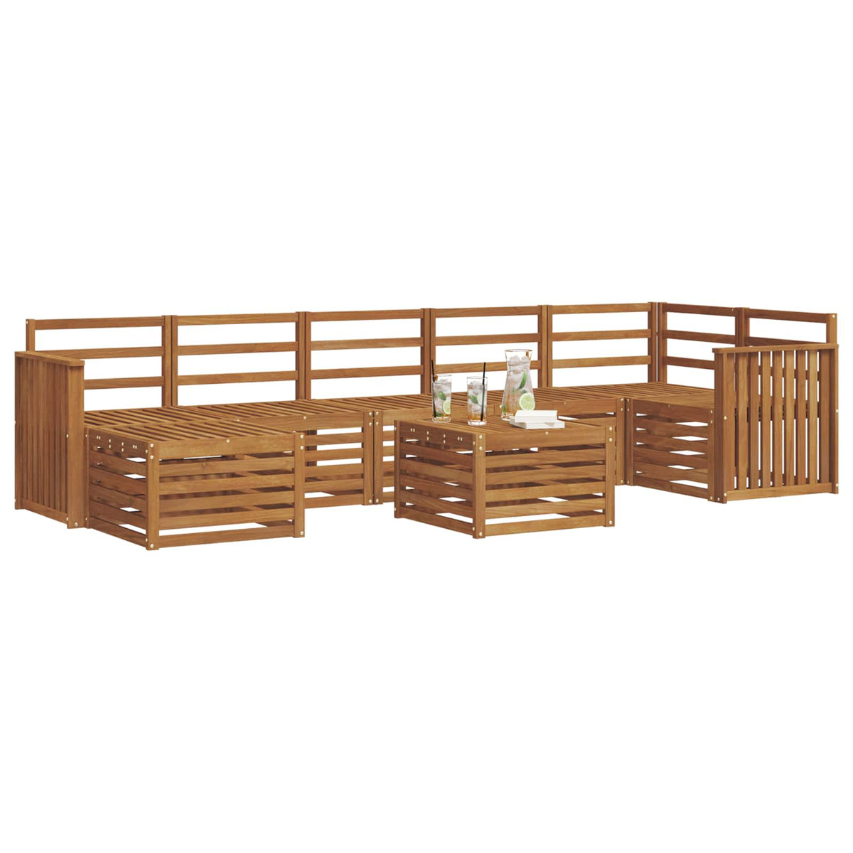 Set vanjskih sofa 8 kom. Prirodna