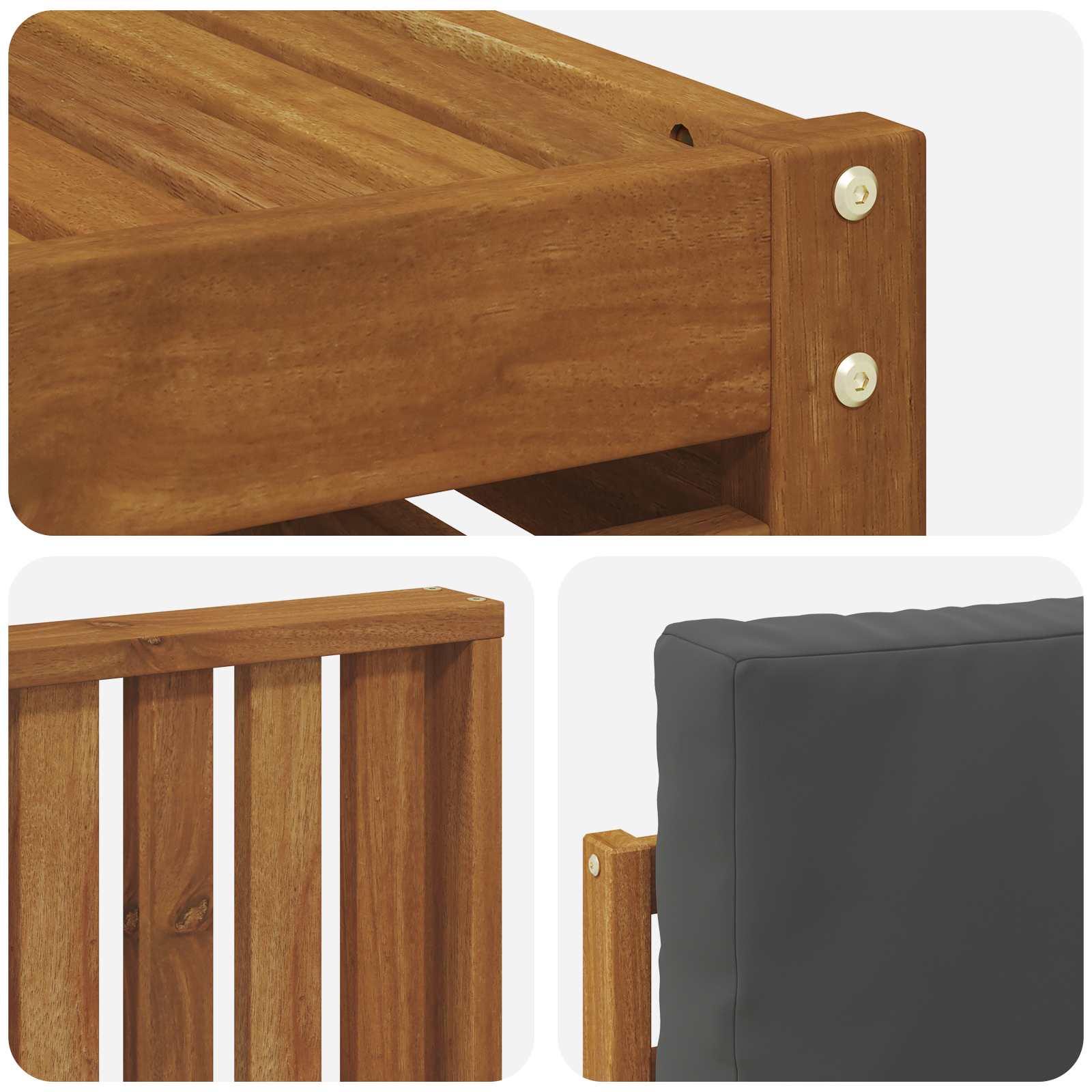 Set vanjskih sofa 8 pcs Prirodna i antracit Čvrsto drvo akacije