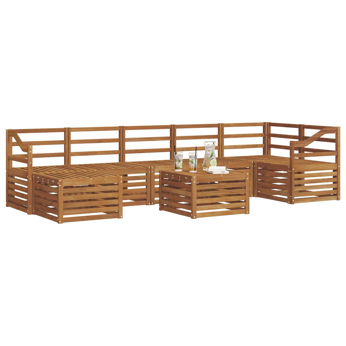 Set vanjskih sofa 8 kom. Prirodna