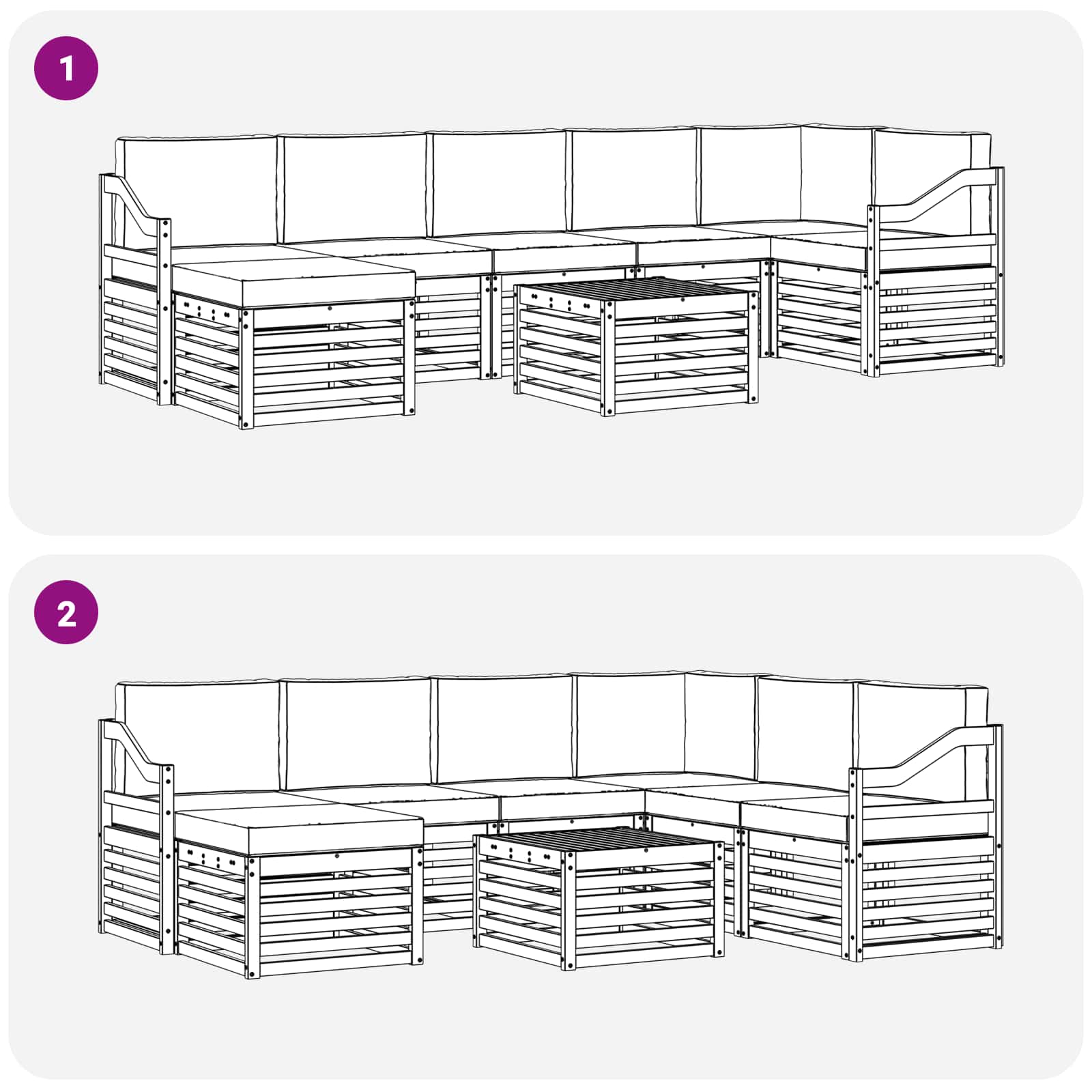 Set vanjskih sofa 8 pcs Prirodna i krem Čvrsto drvo akacije
