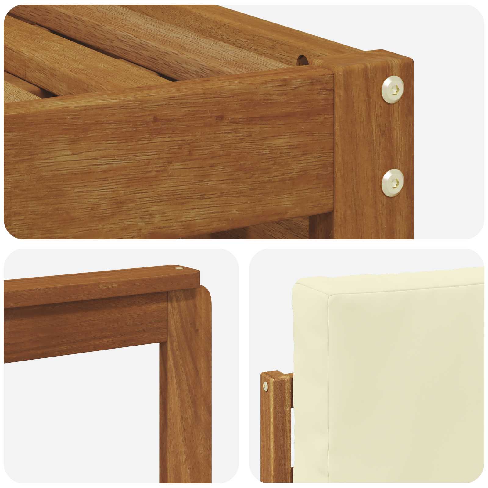 Set vanjskih sofa 8 pcs Prirodna i krem Čvrsto drvo akacije