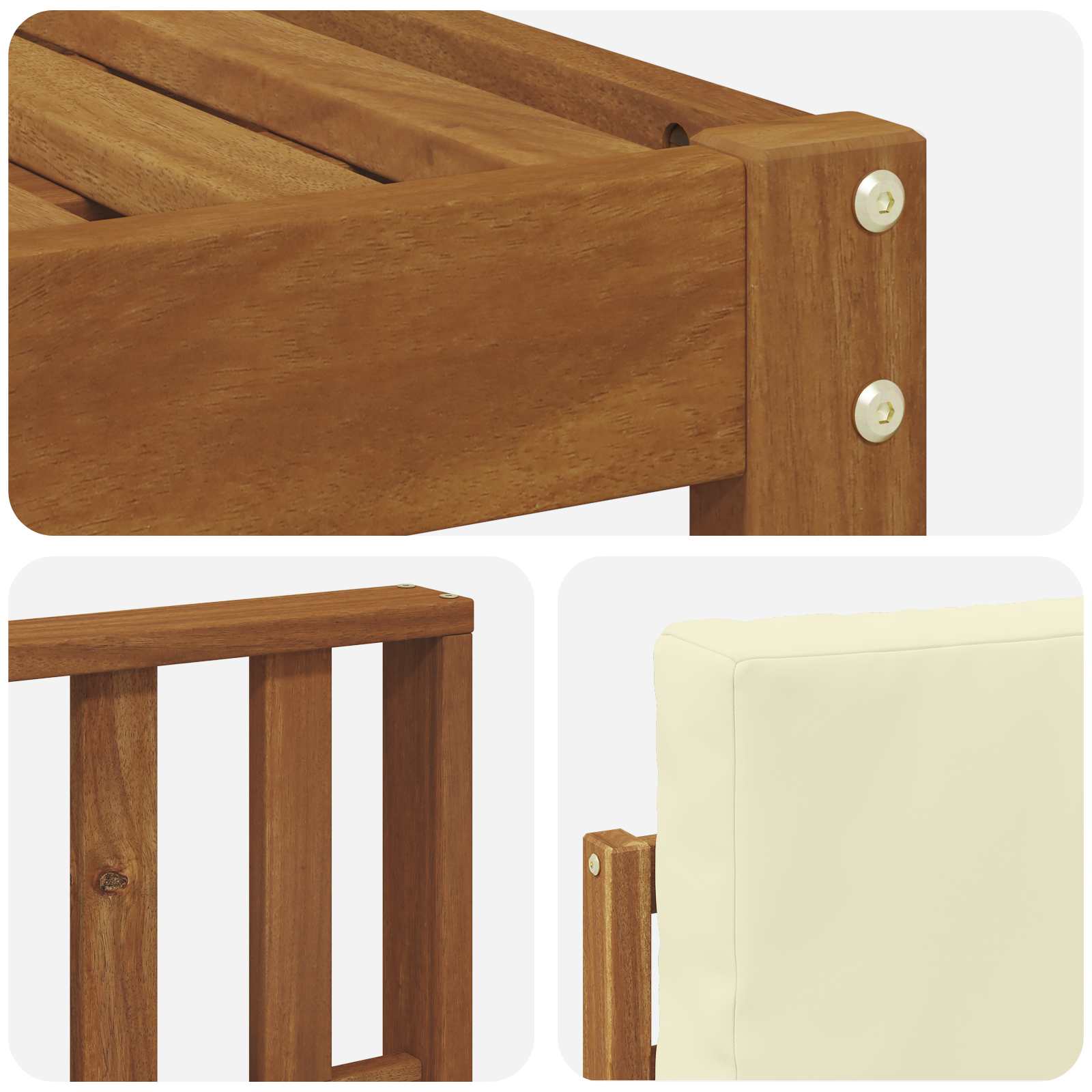 Set vanjskih sofa 8 pcs Prirodna i krem Čvrsto drvo akacije