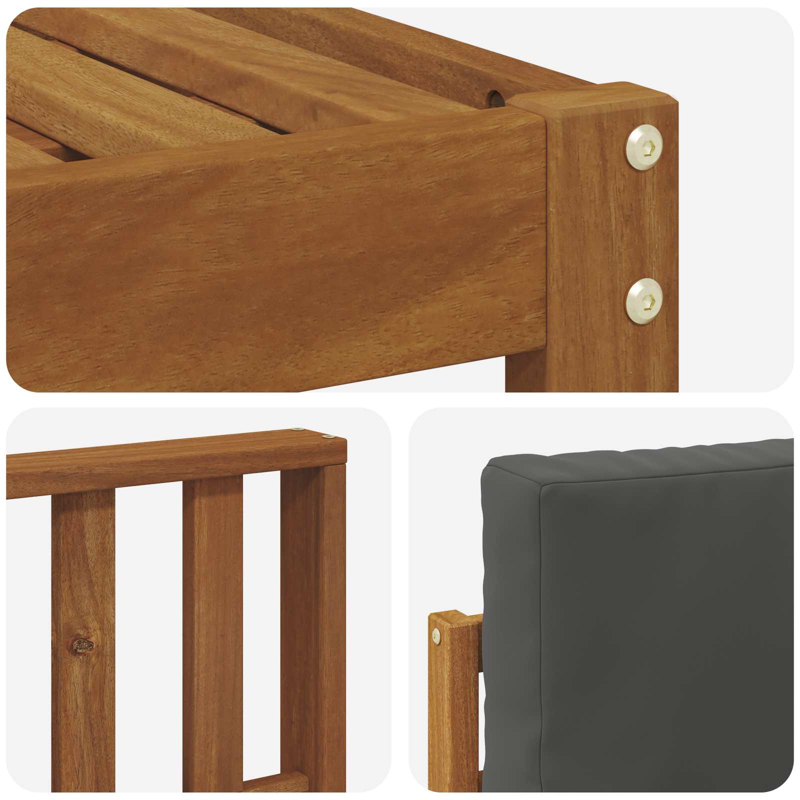Set vanjskih sofa 8 pcs Prirodna i antracit Čvrsto drvo akacije