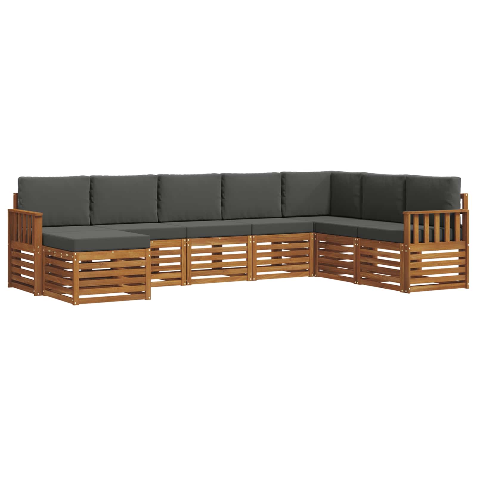 Set vanjskih sofa 8 pcs Prirodna i antracit Čvrsto drvo akacije