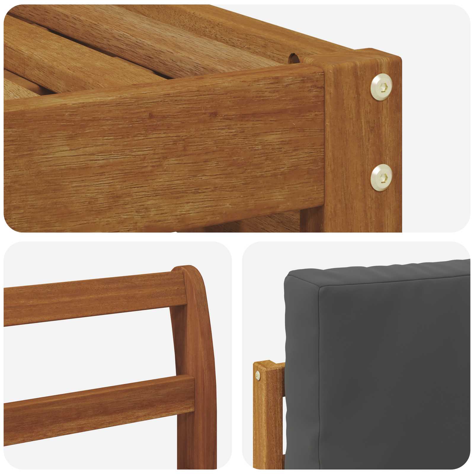 Set vanjskih sofa 8 pcs Prirodna i antracit Čvrsto drvo akacije