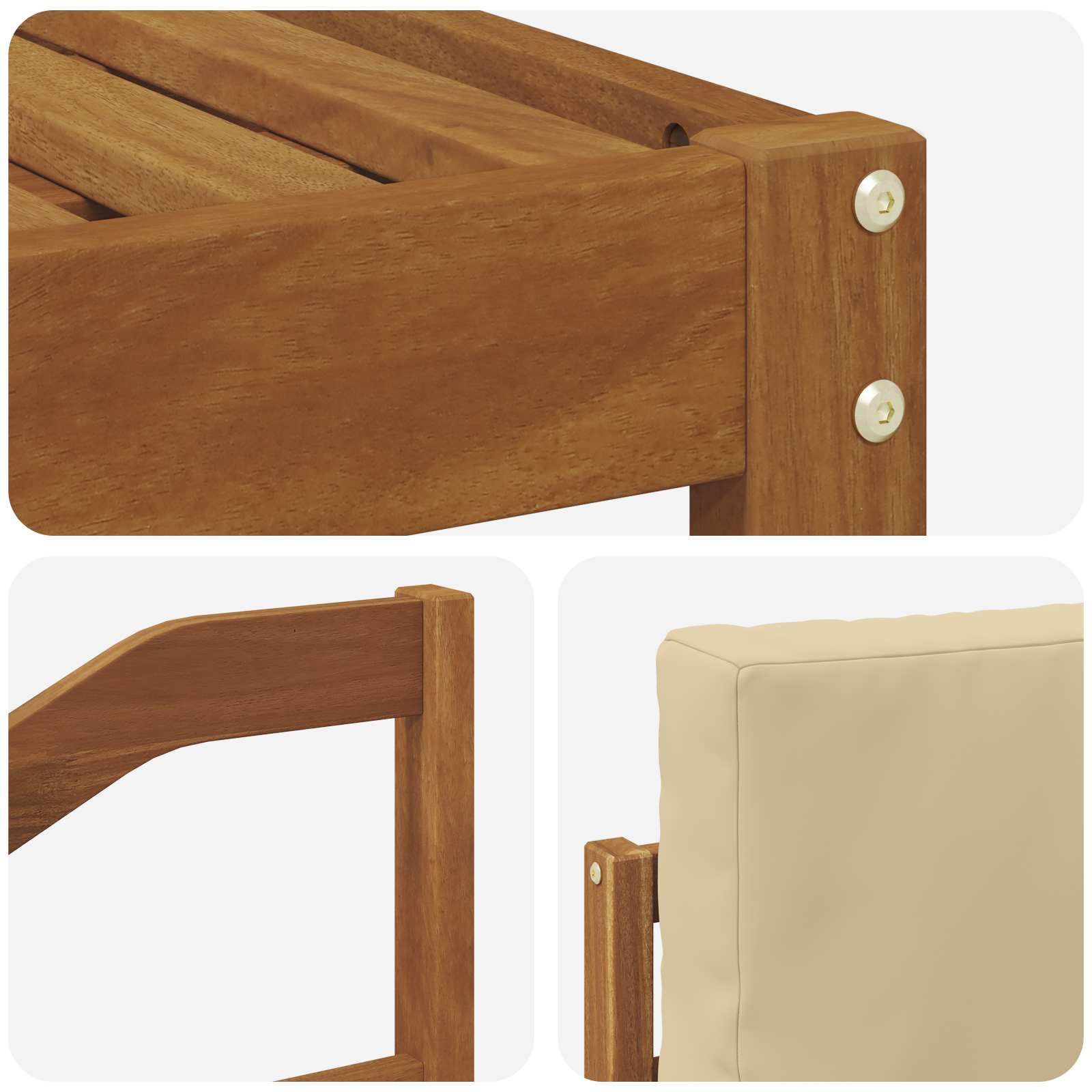 Set vanjskih sofa 8 pcs Prirodna i bež Čvrsto drvo akacije