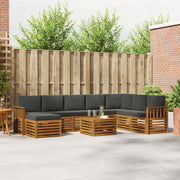 Set vanjskih sofa 9 kom. Prirodna i antracit