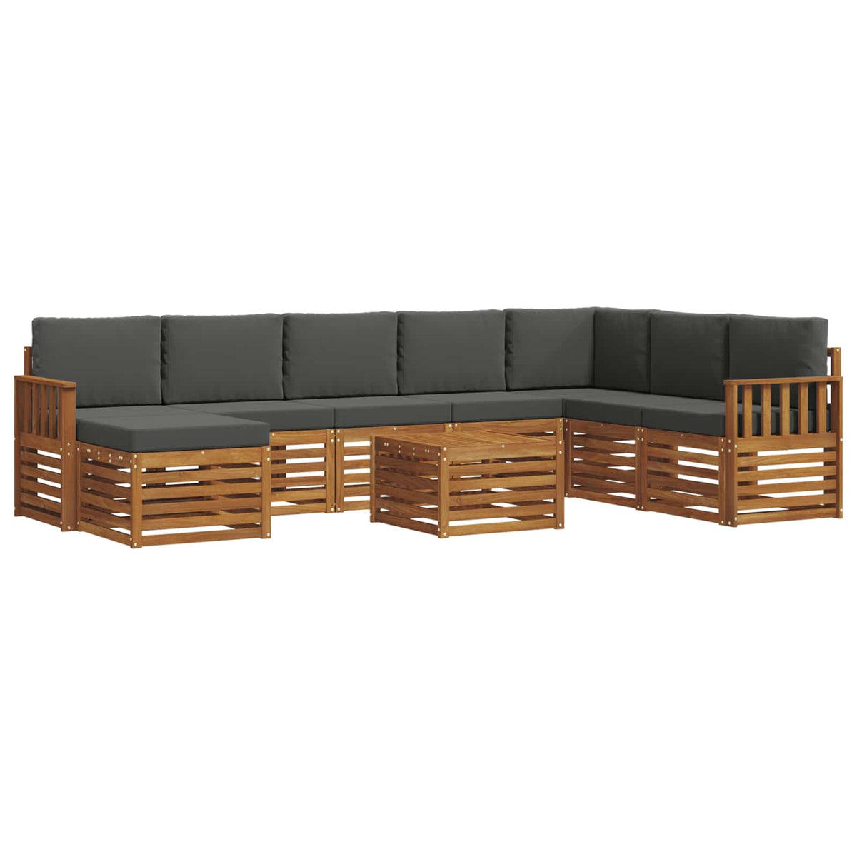 Set vanjskih sofa 9 kom. Prirodna i antracit