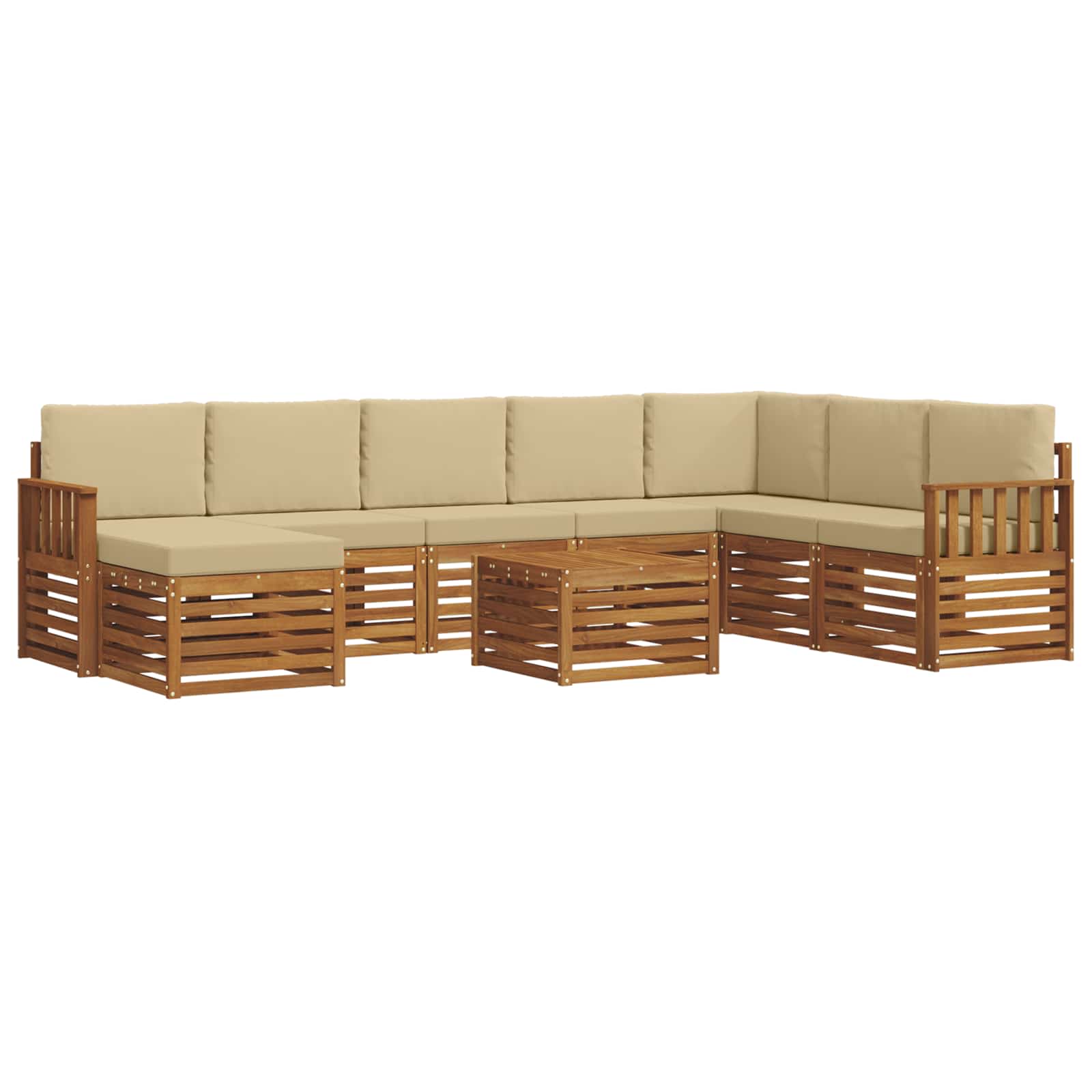 Set vanjskih sofa 9 kom. Prirodna i bež