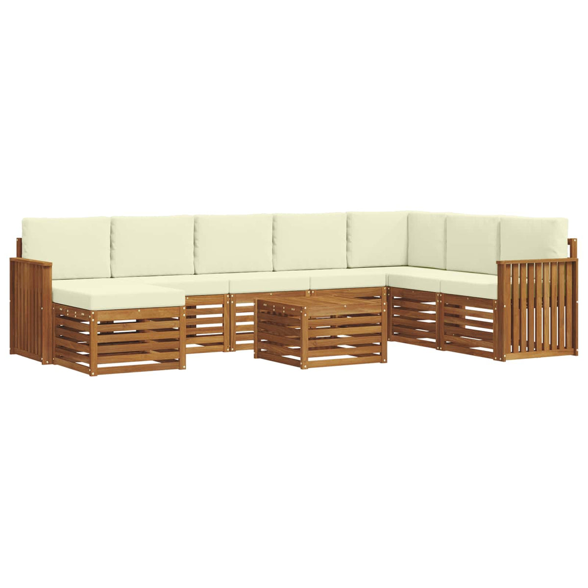 Set vanjskih sofa 9 kom. Prirodna i krem