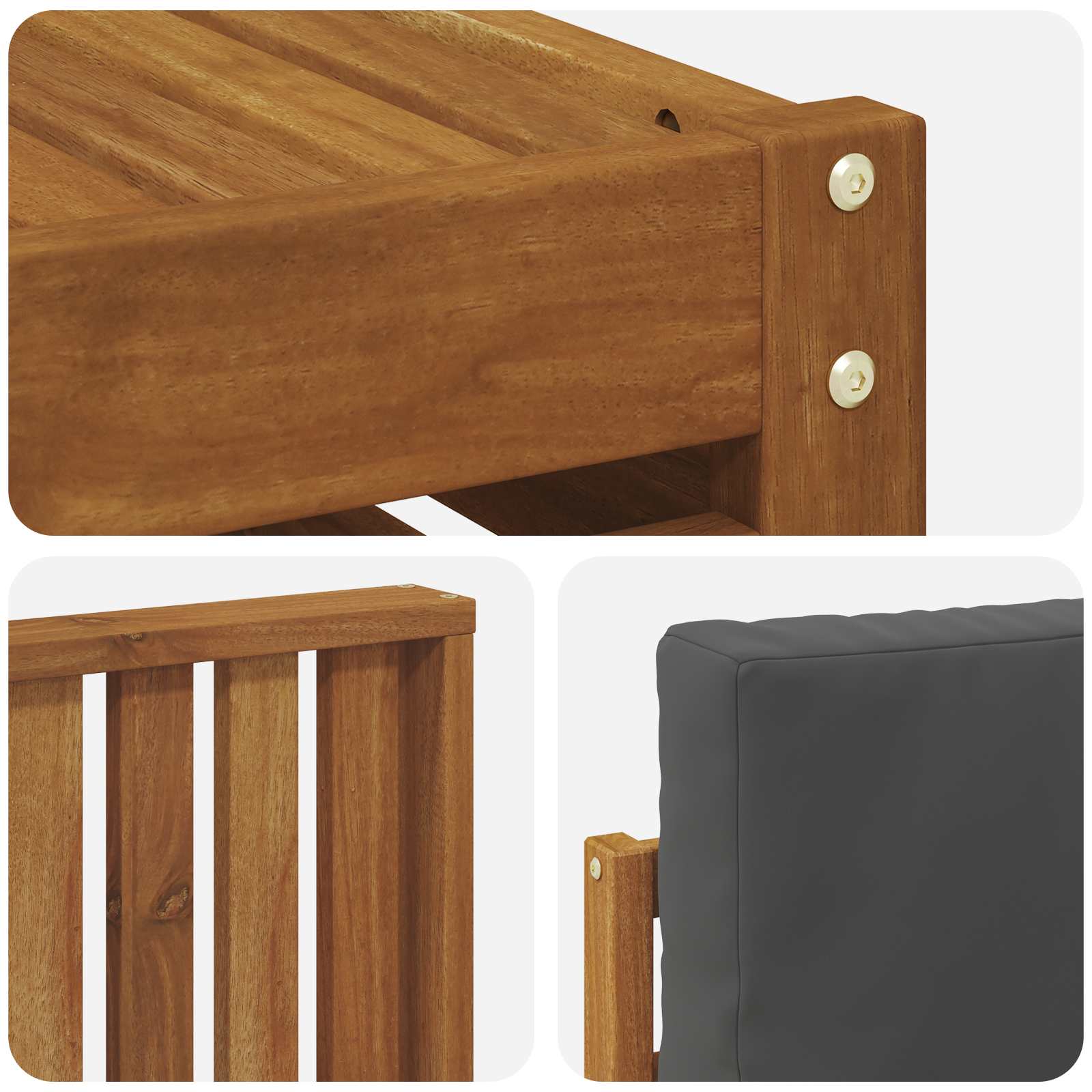 Set vanjskih sofa 9 pcs Prirodna i antracit Čvrsto drvo akacije