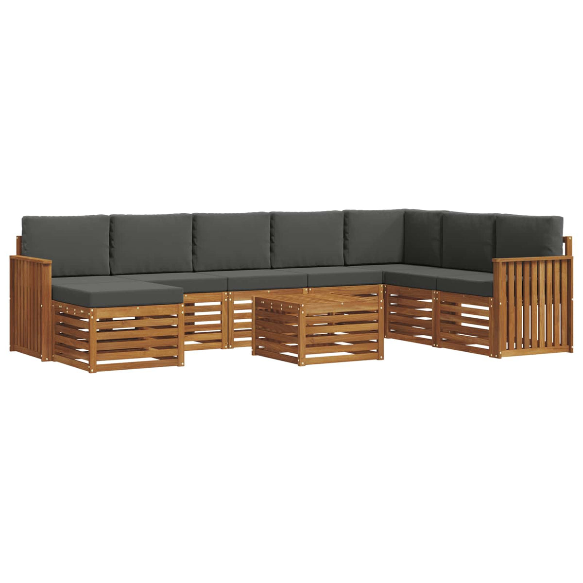 Set vanjskih sofa 9 kom. Prirodna i antracit