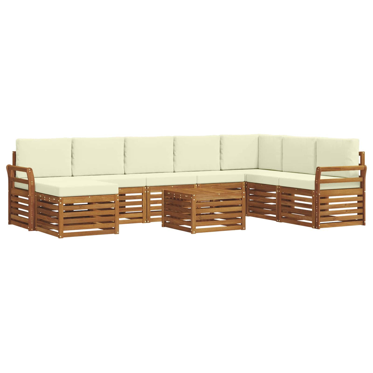 Set vanjskih sofa 9 kom. Prirodna i krem