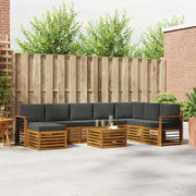 Set vanjskih sofa 9 kom. Prirodna i antracit