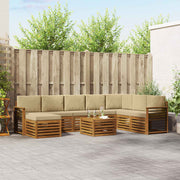 Set vanjskih sofa 9 kom. Prirodna i bež